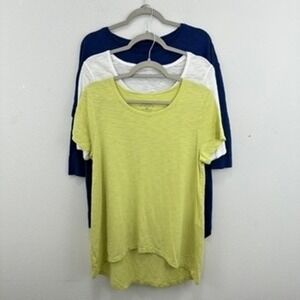 Chico's The Ultimate Tee T-Shirt‎ Women's Size M Short Sleeve Hi Low Hem Bundle